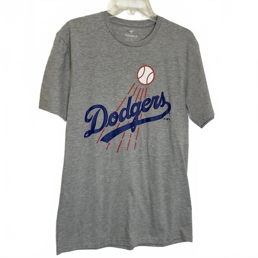 Fanatics Adult Size Medium LA Dodgers MLB Grey Short Sleeve T-shirt